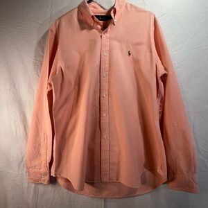 Ralph Lauren Men's Corral/Peach Button-Down Shirt Size Large